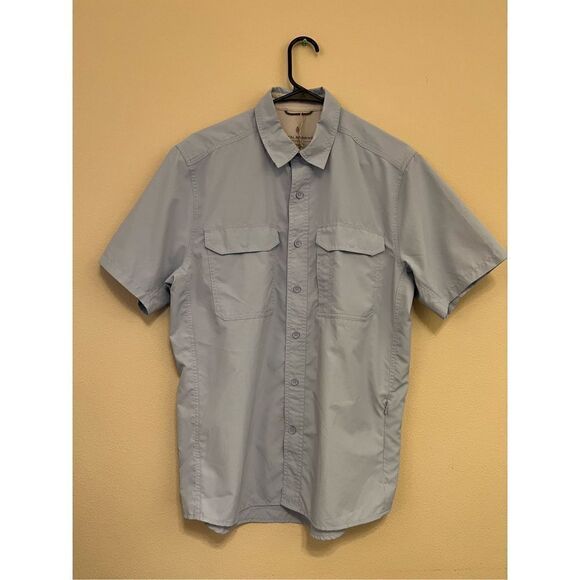 Royal Robbins Pale Blue Global Expedition Button Down Hiking Shirt Medium - Picture 1 of 11